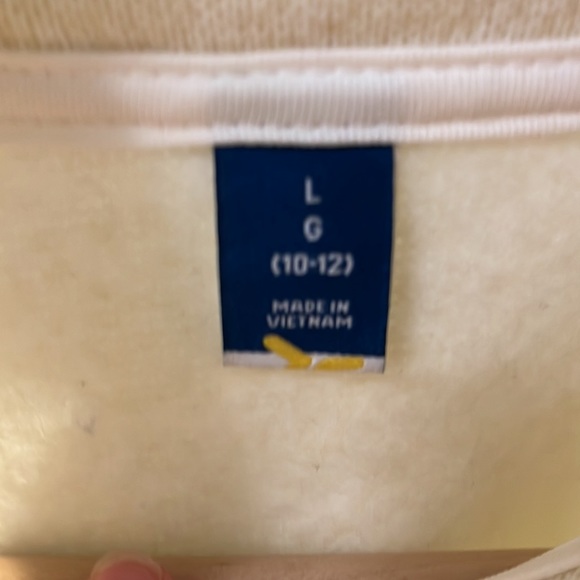 NWOT Girls old navy, fleece sweatshirt, half zip, beige / cream - Picture 3 of 3